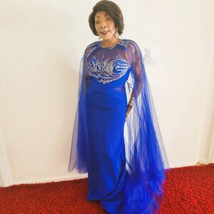 Embellished Cape Sequin Dress Bodycon